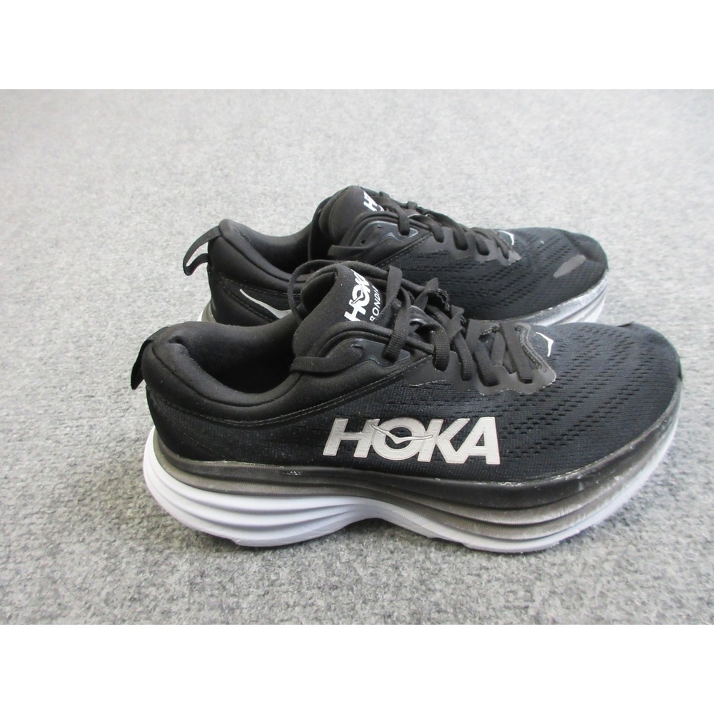 Hoka One One Bondi 8 Shoes Womens Size 8 Black Running Sneakers 1127952
